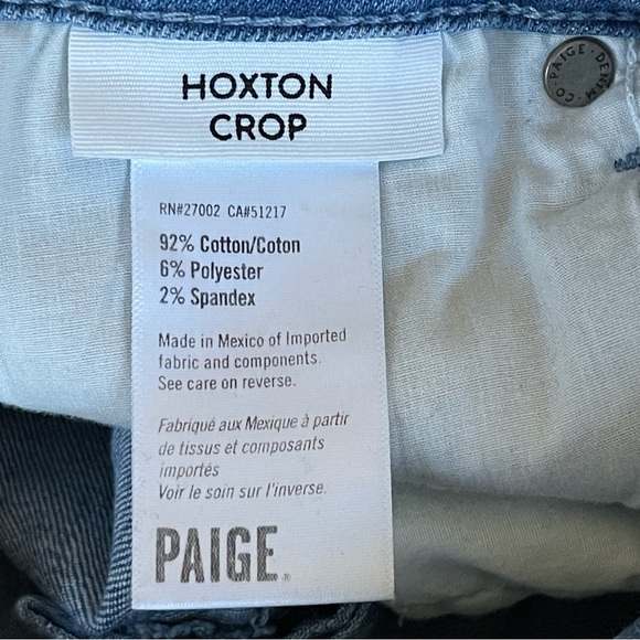 PAIGE Hoxton Crop High Rise Skinny Jeans, Size 29, EUC - Picture 9 of 11